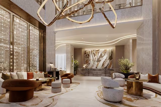 Luxury Saudi apartment lobby