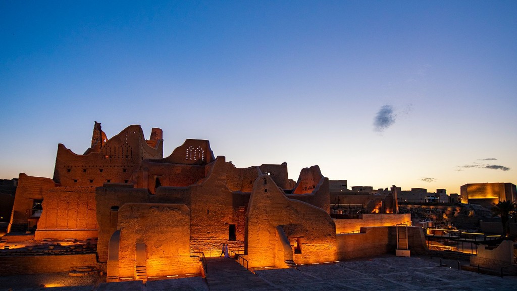 Diriyah heritage district at night